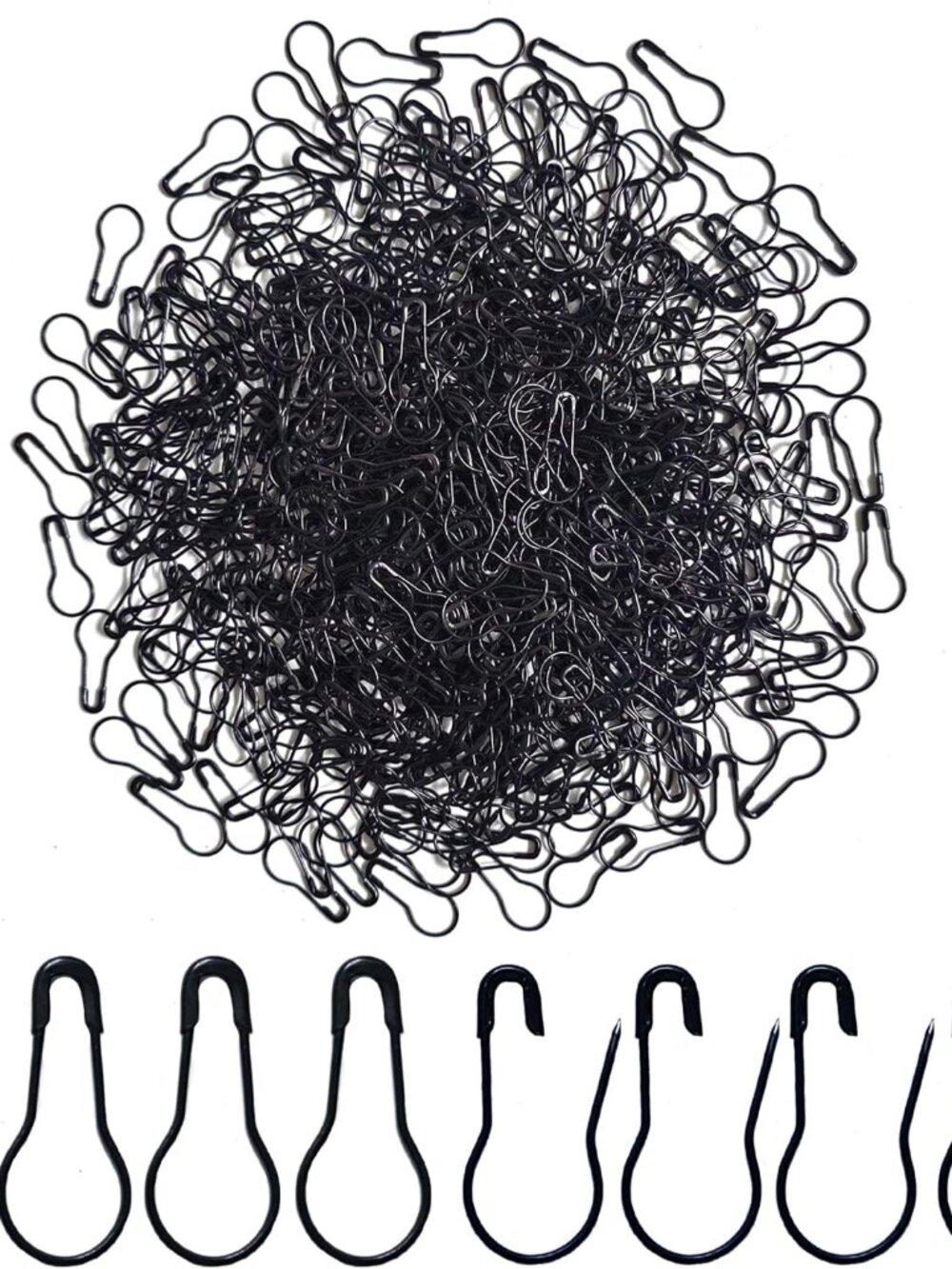 500 Pcs Black Bulb Pins 0.8" Gourd Safety Pins for Craft Project, Home Accessori